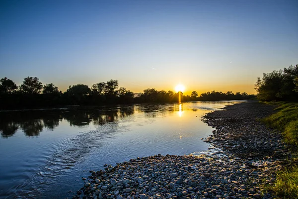 Zonsondergang Tijd Aan Kust Natuurlijke Achtergrond — Stockfoto