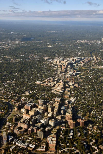 Ουάσιγκτον Περιβάλλον Που Φαίνεται Στην Αεροφωτογραφία Από Μεγάλο Υψόμετρο — Φωτογραφία Αρχείου