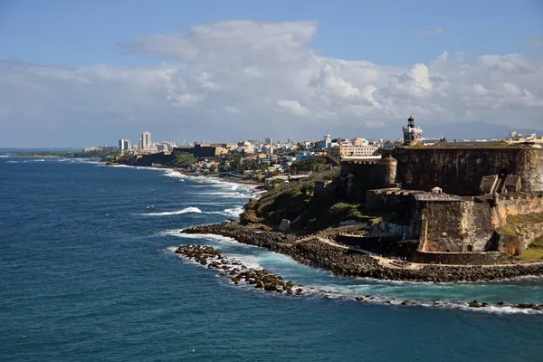 Invoeren Van Haven Van San Juan Puerto Rico Koloniale Vesting — Stockfoto