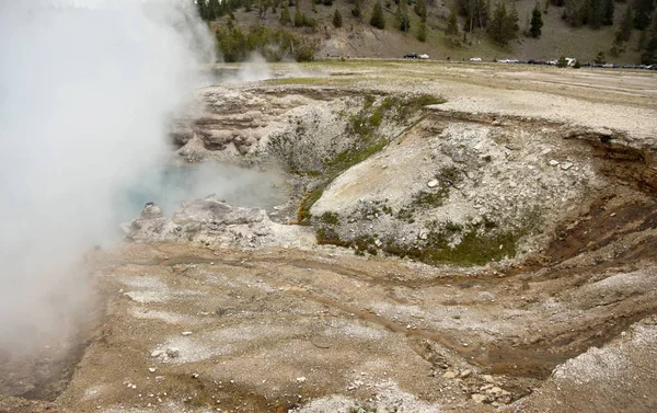 Ventilatori geotermici a vapore nel Wyoming — Foto Stock