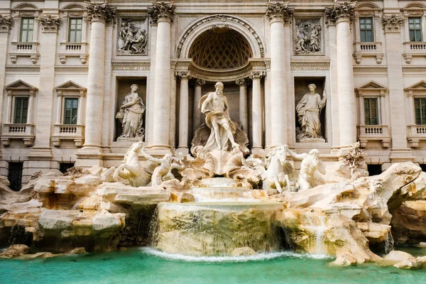 Trevi Fountain Front View Beautiful Fontana Trevi Nicola Salvi Rome — Stock Photo, Image