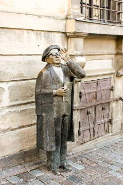 Evert Taube, İsveçli besteci, yazar ve aktör, Stockholm eski şehir Gamla stan, Stockholm, İsveç - 03 Ağustos 2009 - Street heykel.