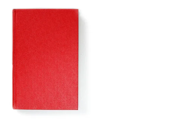 Boş Kırmızı Deri Kitap Kapağı Görünümü Boş Hardcover Izole Üzerinde — Stok fotoğraf