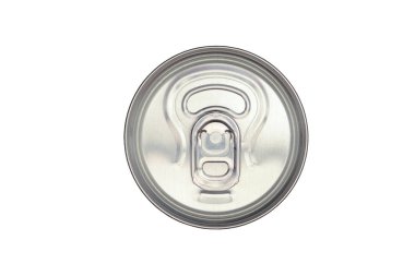 Teneke kutu, üstten görünüm, yakın çekim makro, beyaz arka plan üzerinde izole