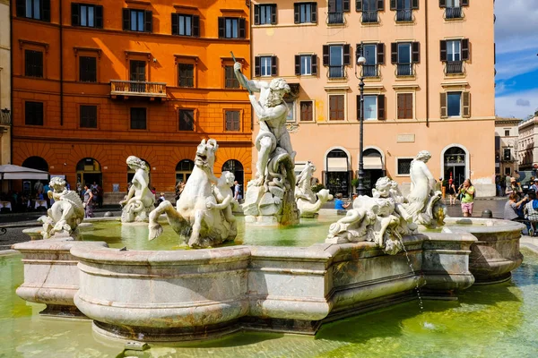 Bela Fonte Neptuno Fontana Del Nettuno Piazza Navona Roma Itália — Fotografia de Stock