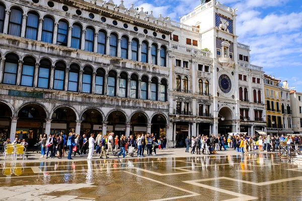 Venice Itália Setembro 2017 Grande Poça Praça São Marcos Após — Fotografia de Stock