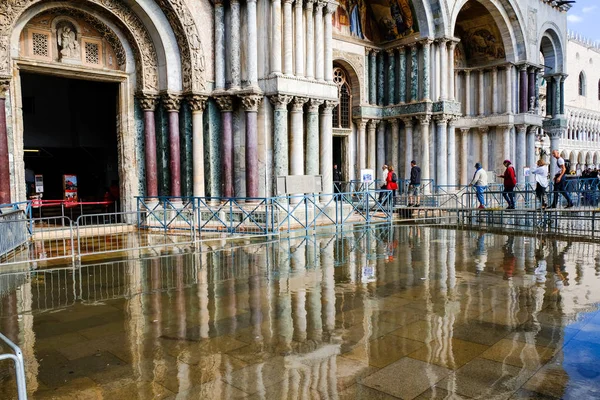 Venice Itália Setembro 2017 Entrada Para Basílica São Marcos Durante — Fotografia de Stock