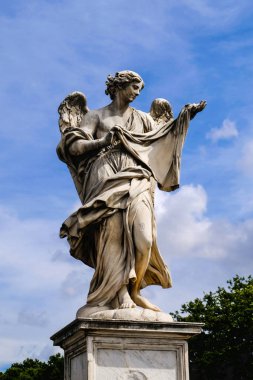 Kutsal kefen, Roma, İtalya Sant'Angelo Köprüsü'nden mermer heykel ile melek