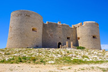 Ünlü Fransa Chateau DIF, hapishane Adası Marsilya Körfezi '. Soldan kale Eğer üzerinde güzel manzara.
