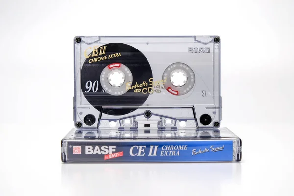 Prague République Tchèque Janvier 2019 Cassette Audio Compacte Basf Chromée — Photo