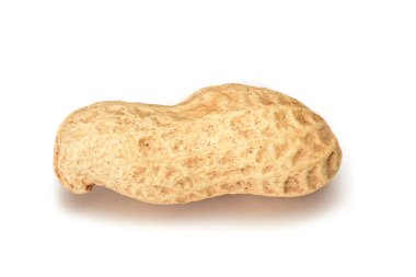 Fıstık. Gölgeile beyaz arka plan üzerinde izole tüm somun. Yer fıstığı makrosu yakın. Tam alan derinliği.