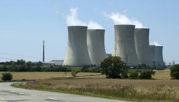 Nuclear power station in Dukovany from Czech republic. There are four blocks and eight cooling towers