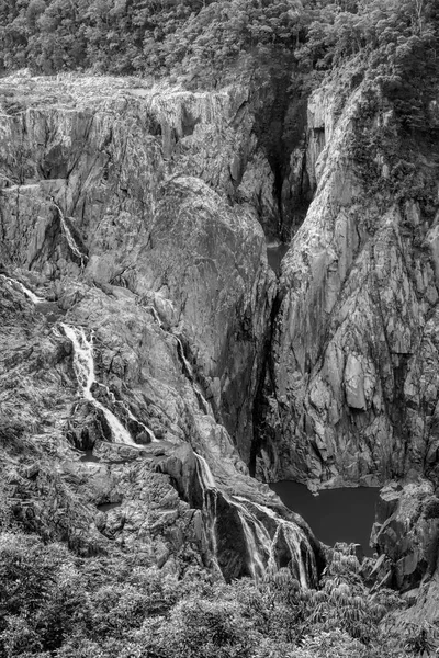 Schwarz Weiß Foto Von Den Barron Falls Der Nähe Von — Stockfoto