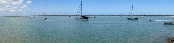 Burrum Heads Queensland Panarama Blick Auf Das Meer Und Segelboote — Stockfoto