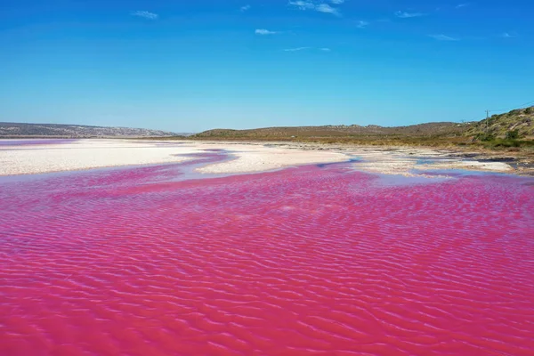 Rosa Salzsee Westaustralien Landschaft Ansicht — Stockfoto