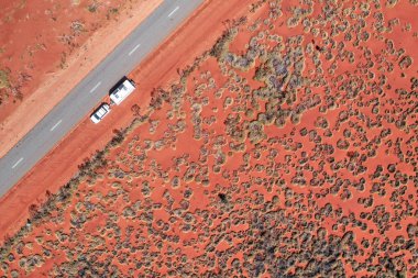 Aerial view of Central Australia travelers clipart