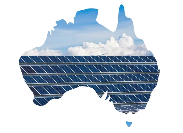 Australia map with solar panels — Stock Photo, Image