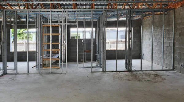 Nieuw Gebouwd Stalen Huis Aanbouw — Stockfoto
