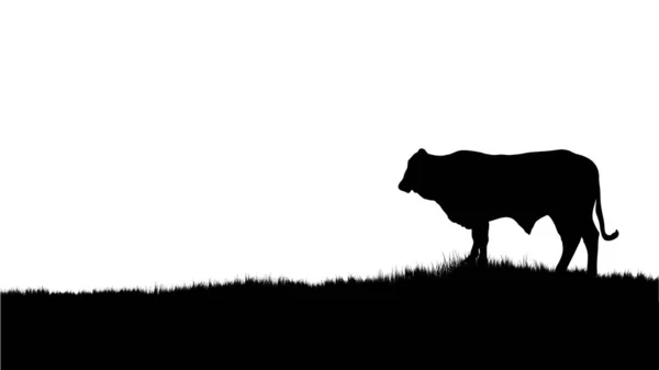 Una Vaca Negra Con Fondo Blanco — Vector de stock