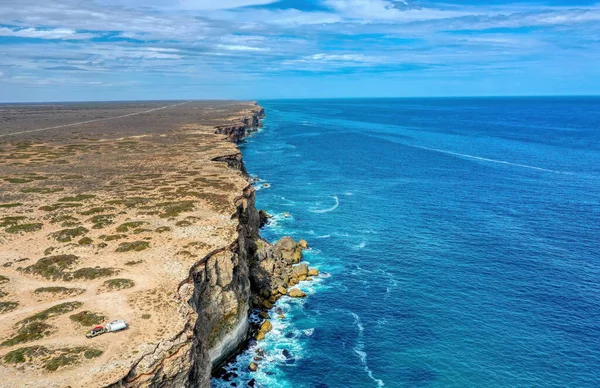 Güney Avustralya Daki Nullarbor Ovaları Büyük Avustralya Körfezi Kıyısındaki Neredeyse — Stok fotoğraf