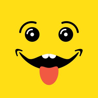 Mutlu yüz vektör illüstrasyonu