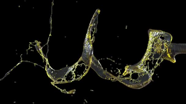 flux de pulvérisation d'huile sur fond noir alpha mat