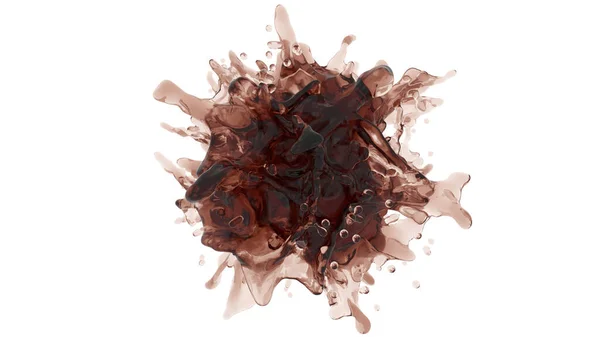 Splash Tea Colored Liquid Rendering — Stock Photo, Image