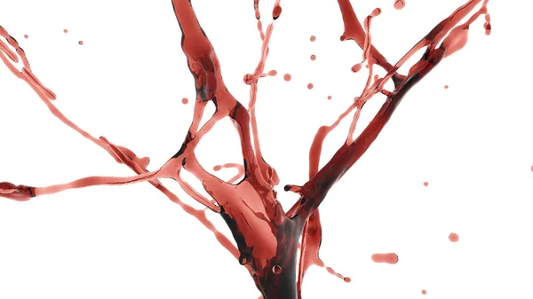 Splash Red Juice Wine Rendering — Stock Photo, Image