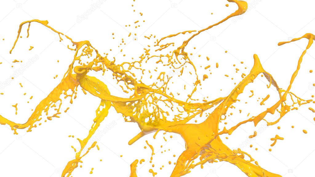 paint yellow. 3d rendering