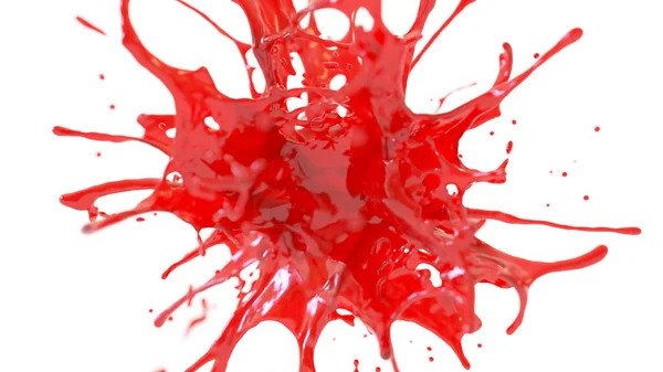 赤いジュースのバースト アルファだ 3Dレンダリング イラスト — ストック写真