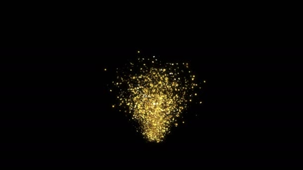 Złote monety fontanna konfetti — Wideo stockowe