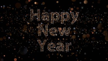 Altın gibi parlak, mutlu yeni yıl tebrikleri. 3d oluşturma