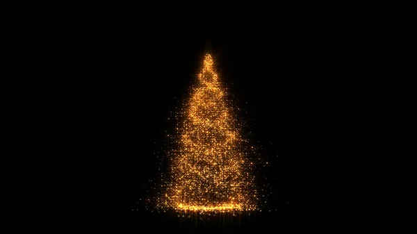 神奇的闪闪发光的圣诞树3D渲染 — 图库照片#
