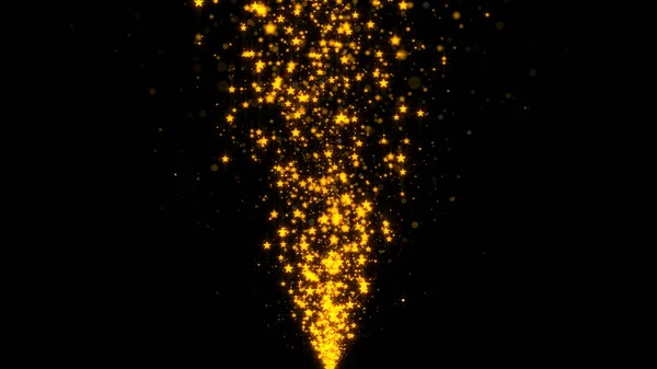 Golden Bright Stars Magic Background Rendering — Stock Photo, Image