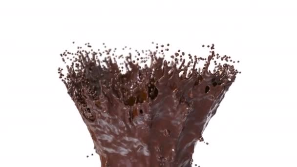 Beyaz Üzerine Çikolata Serptim Yavaş Çekim — Stok video
