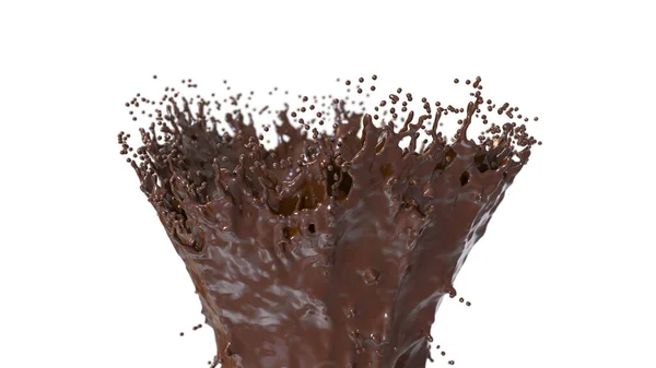 Splash Chocolate White Rendering — Stock Photo, Image