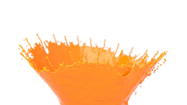 Splash Orange Juice White Rendering — Stock Photo, Image