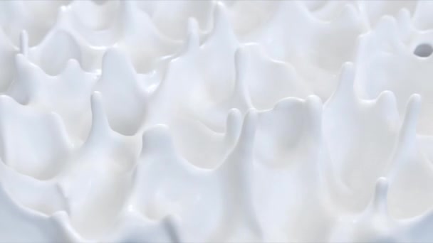Een Scheutje Melk Witte Vloeistof Verf Slow Motion — Stockvideo