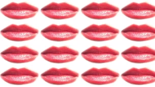 Los Labios Las Mujeres Besan Fondo Abstracto — Vídeos de Stock