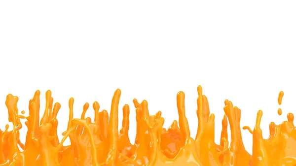 Splash Orange Juice Paint Rendering — Stock Photo, Image