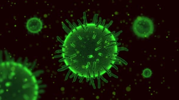 Green Microbes Bacteria Animation — Stock Video