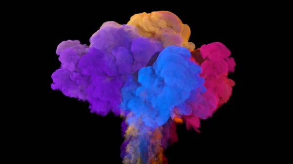 Multicolored Clouds Smoke Rise Rendering — Stock Photo, Image