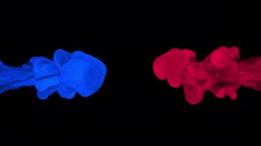 Kırmızı ve mavi dumanların karışımı