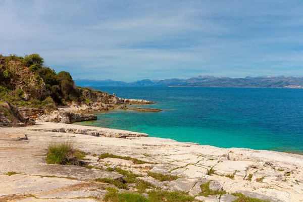 Tha Bataria Playa Kassiopi Corfú Grecia — Foto de Stock
