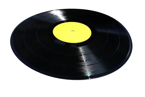 Perspectief Weergave Van Een Vinyl Record Geïsoleerd Wit — Stockfoto