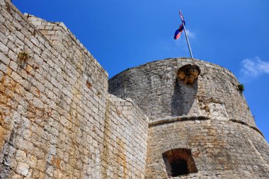 Ayrıntı İspanyol kale kasaba Hvar, Hırvatistan