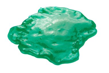 Beyaz izole yeşil çamur oyuncak leke stüdyo