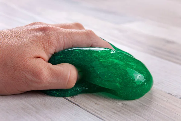 Hand Slime Table — Stock Photo, Image