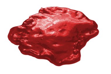 Beyaz izole kırmızı çamur oyuncak leke stüdyo