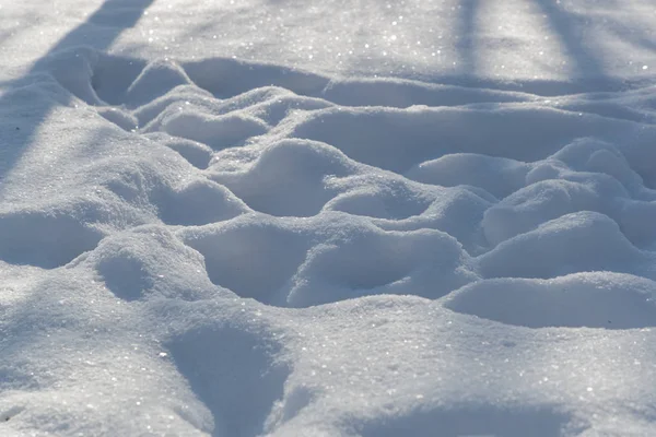 Trampled white snow in the daytime — Stock Photo, Image